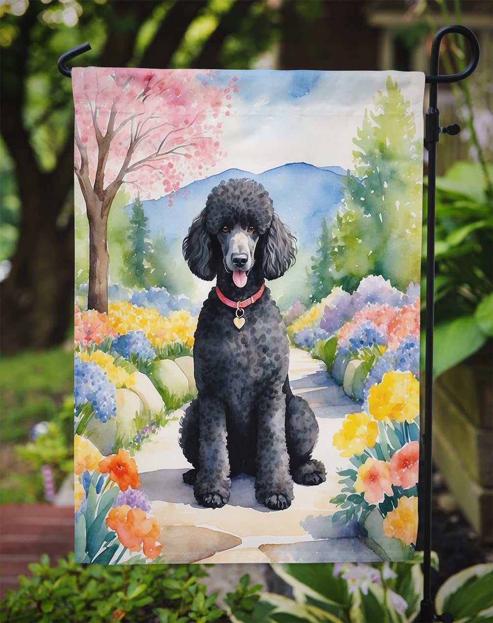 Drapeau De Jardin Caniche Caroline's Treasures SC9674GF – Double Face, 38x11 Cm, Résistant Intempéries