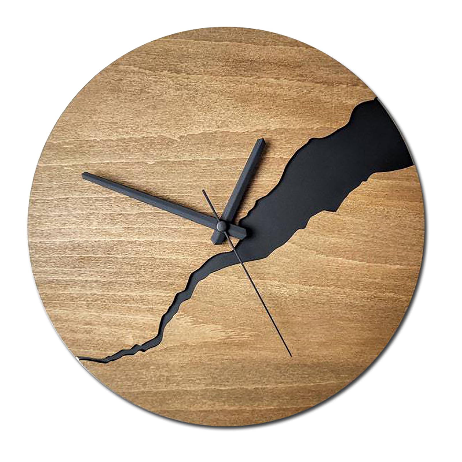 TYUHDUYUR 12 Inch Wall Clocks for Living Room Modern, Creative Wooden Wall Clocks Non-Ticking Decorative Clock for Kitchen Living Room Office Home Outdoor Gard,C (A)
