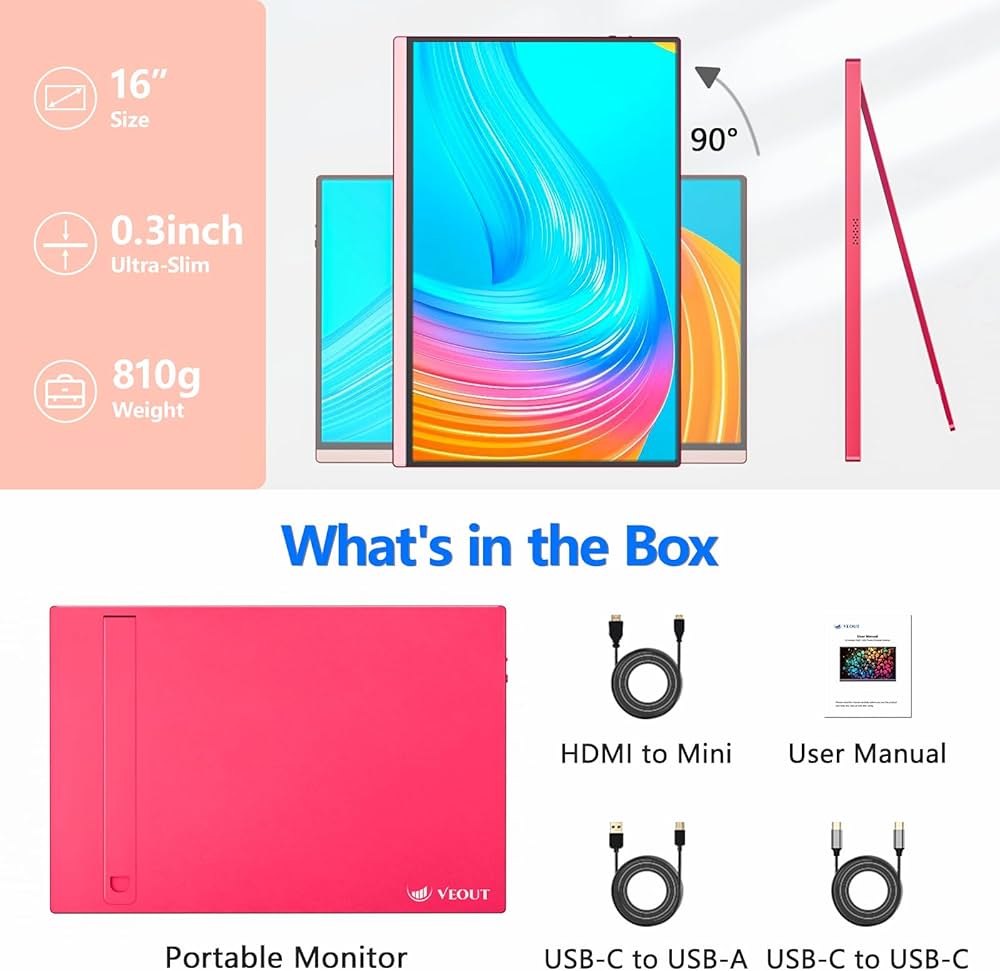 Veout 16インチ モバイルモニター Amazon.co.jp: モバイルモニター16 インチ 1920*1200P IPS ポータブル