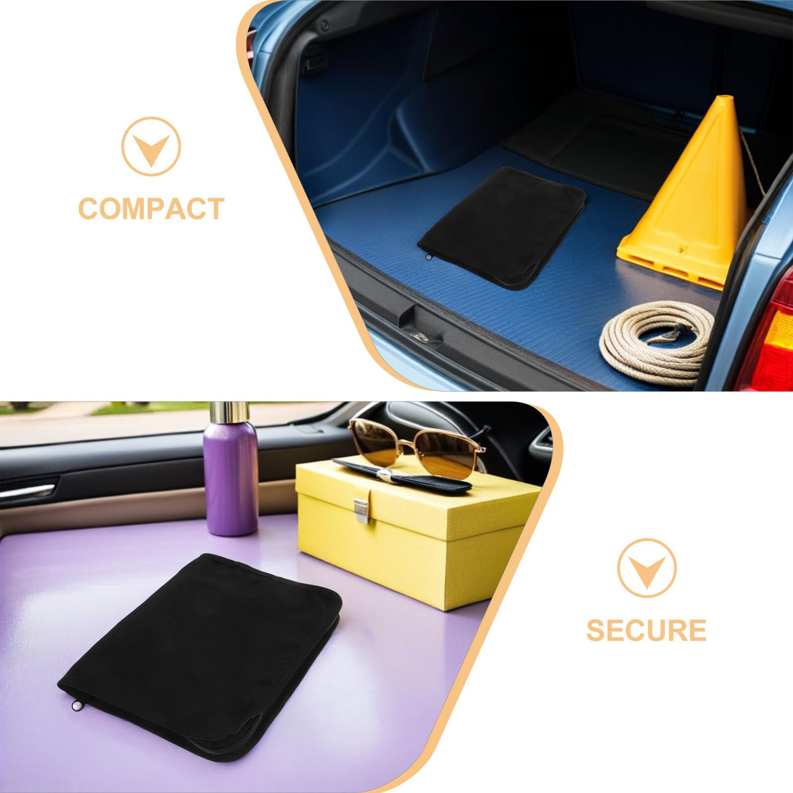 ibasenice Organisateur de Documents en Tissu Oxford 3 Pièces pour Voiture et Noir Fermeture Éclair Flexible et Compartiments Triples, pour Voyage Rangement Extérieur
