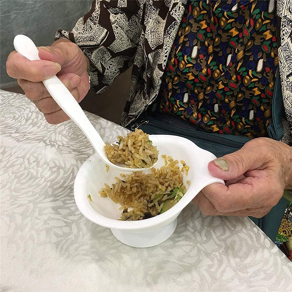 Posate pieghevoli, posate facili da impugnare, utensili for aiuti alimentari, posate facili da impugnare, utensili for disabili, utensili adattivi Cucchiaio Utensili curvi adattivi for tremori alle ma