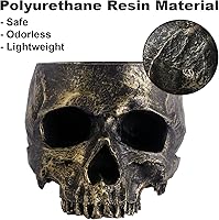 Vista 4 de Plato de caramelo de calavera de Halloween, cabeza de calavera profunda, soporte para cuenco de caramelo de Halloween, decoración de calaveras