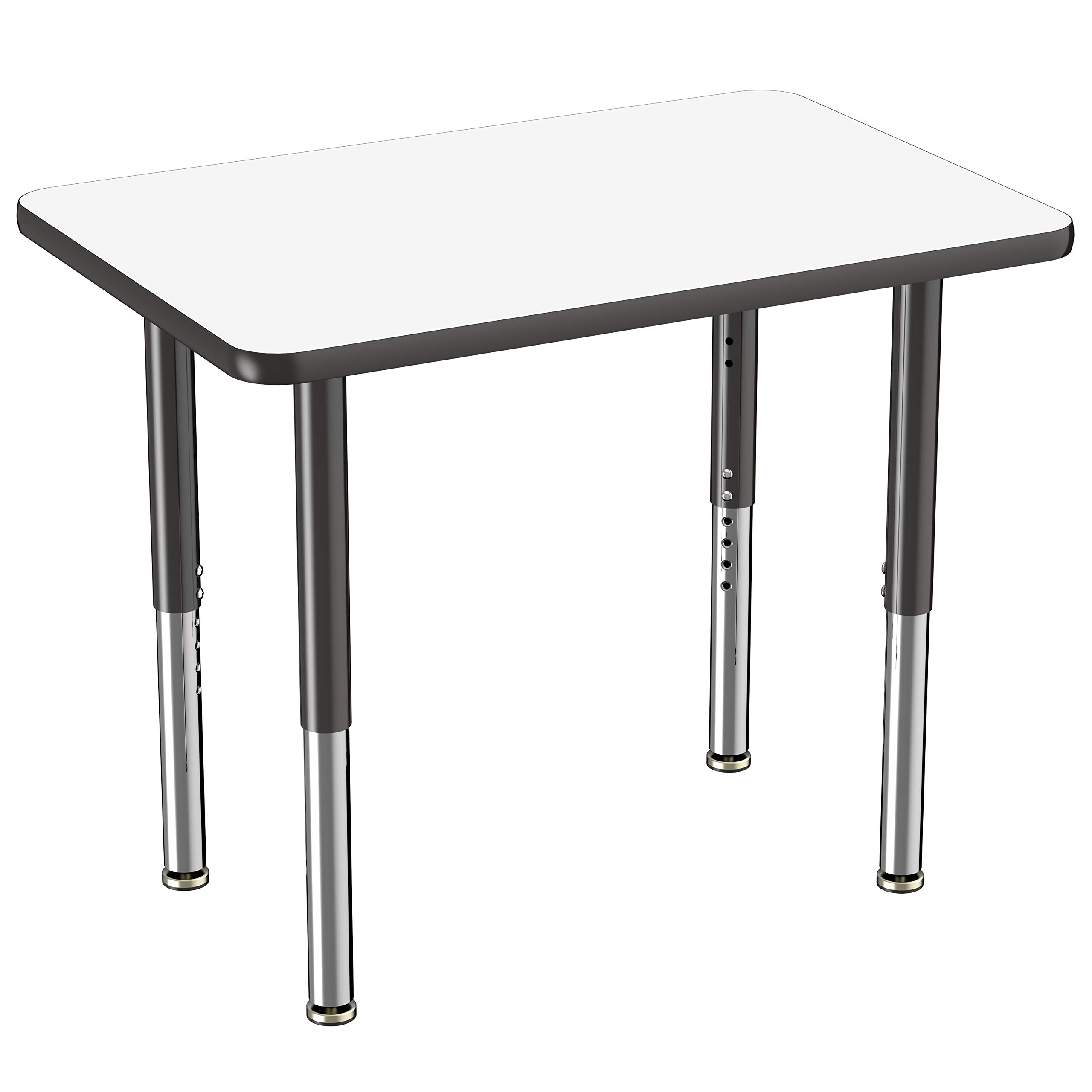 Factory Direct Partners 10159-DEBK Dry-Erase Mobile Rectangle Activity School and Office Table (24" x 36"), Super Legs w/Glides and Casters,