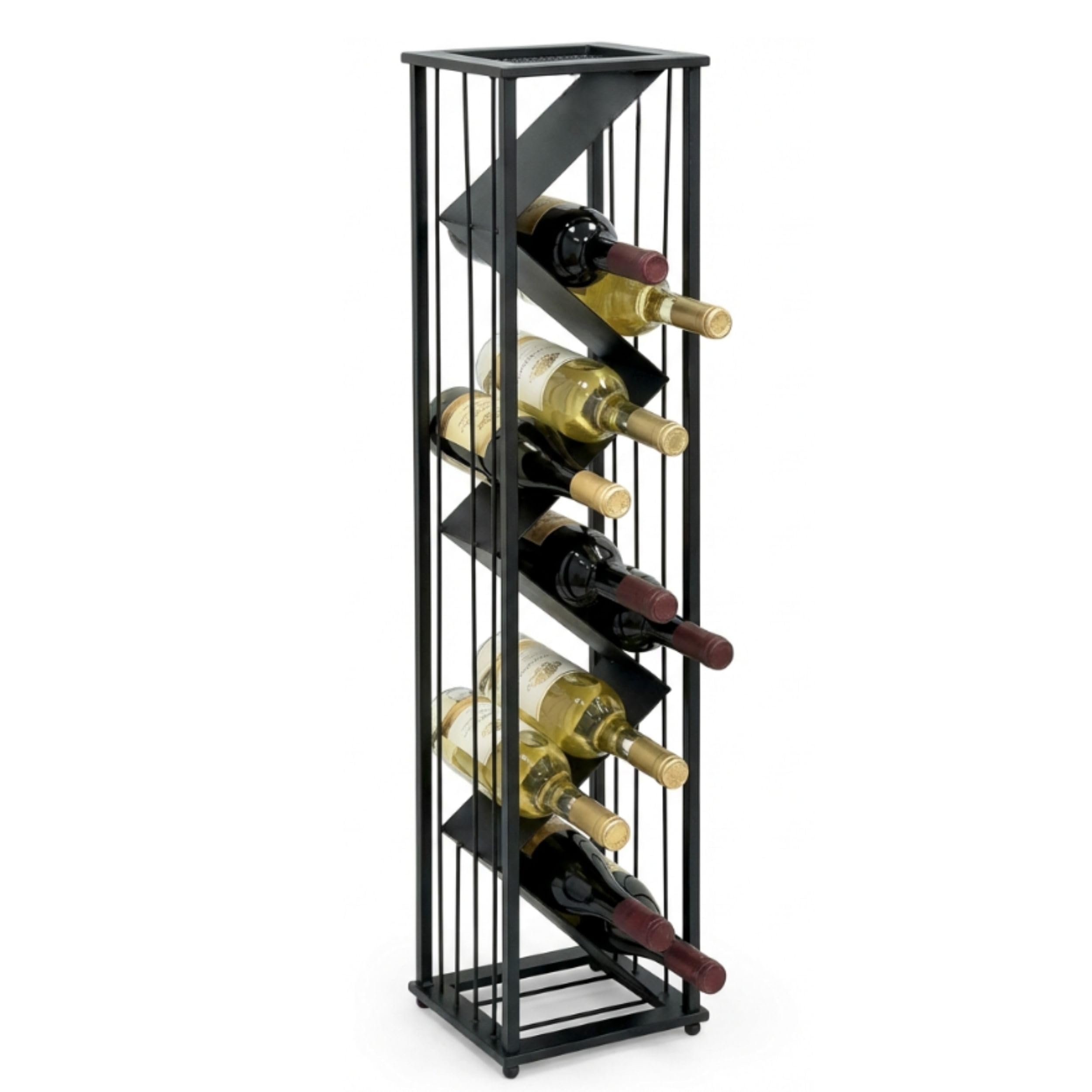 DanDiBo Portabottiglie in metallo, colore nero, 96693