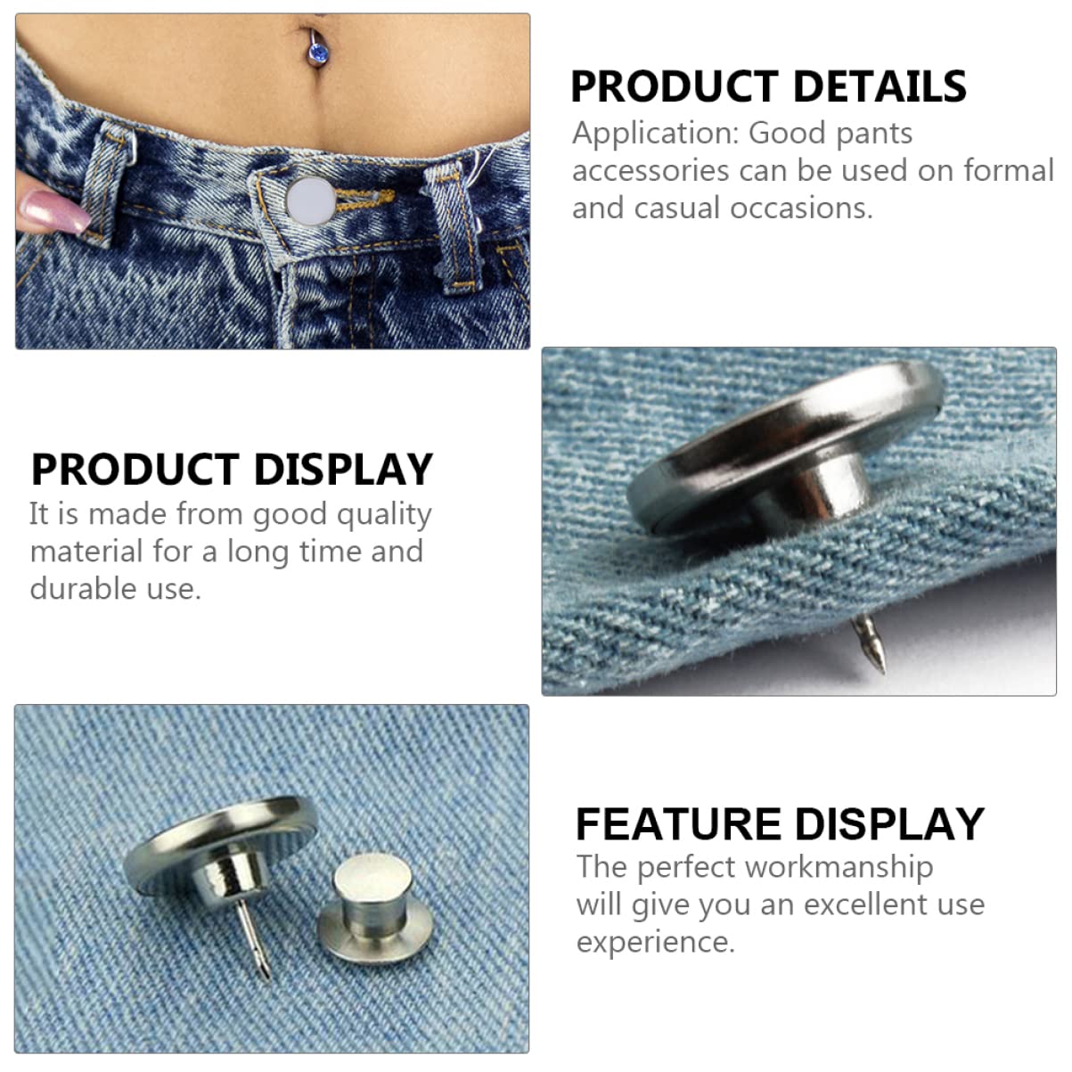 Housoutil 3 Series Extensores De Botones Para Pantalones De Botones Ajustables De Jeans Antideslizantes Y Desmontables Accesorios Prácticos Para Modificar La Cintura De 30 Piezas*3
