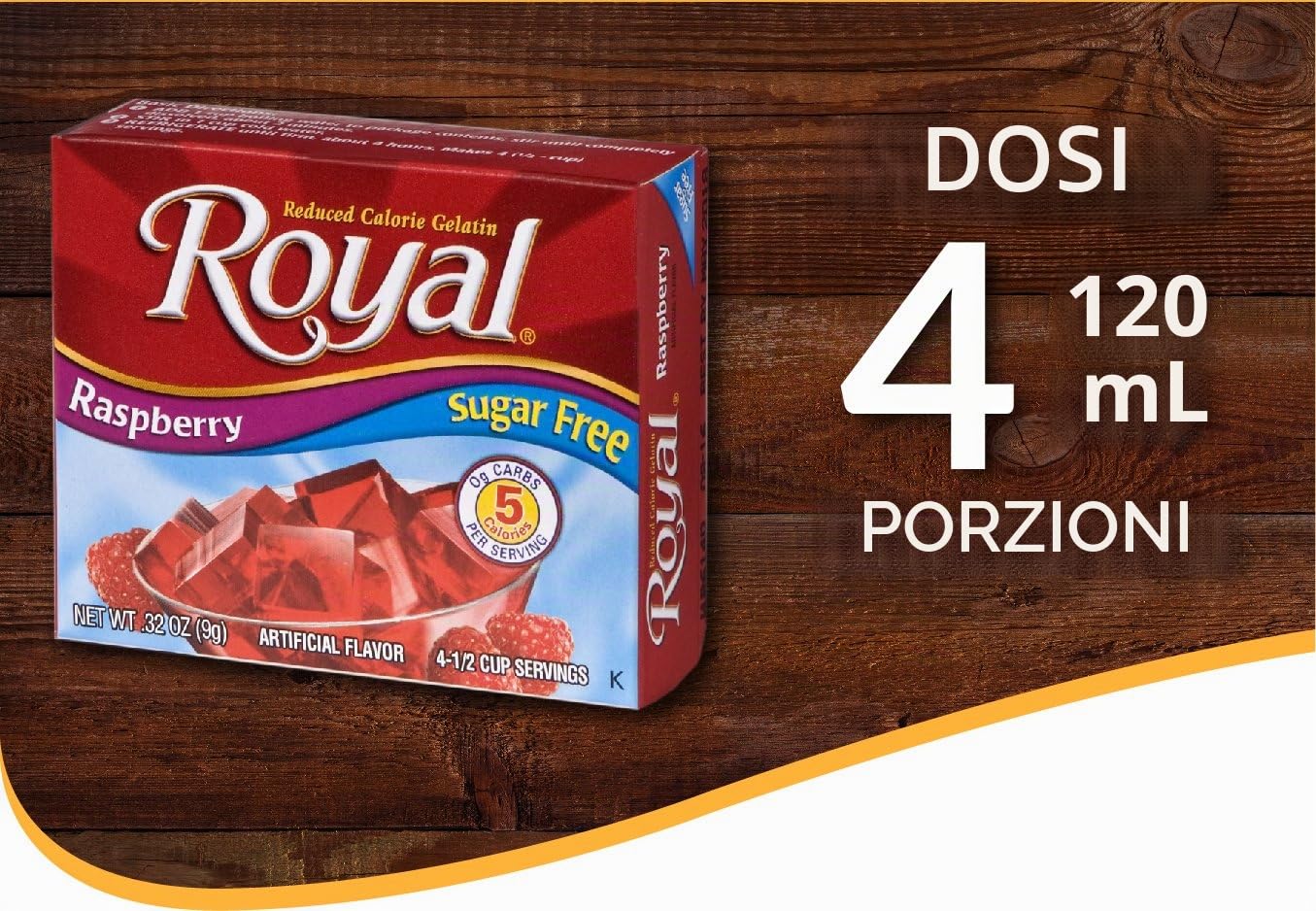 Royal Miscela di dessert lampone gelatina, senza zucchero e carboidrati, 12 scatole da 0,9 l