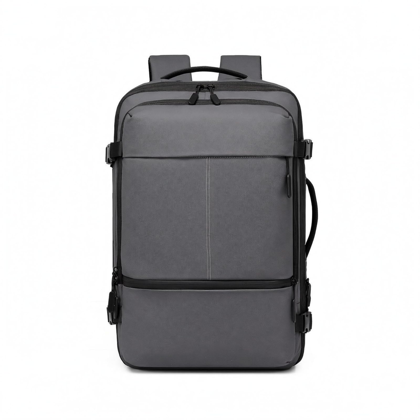 Sac à dos compression extensible gris pour déplacement professionnel et trajets - 8