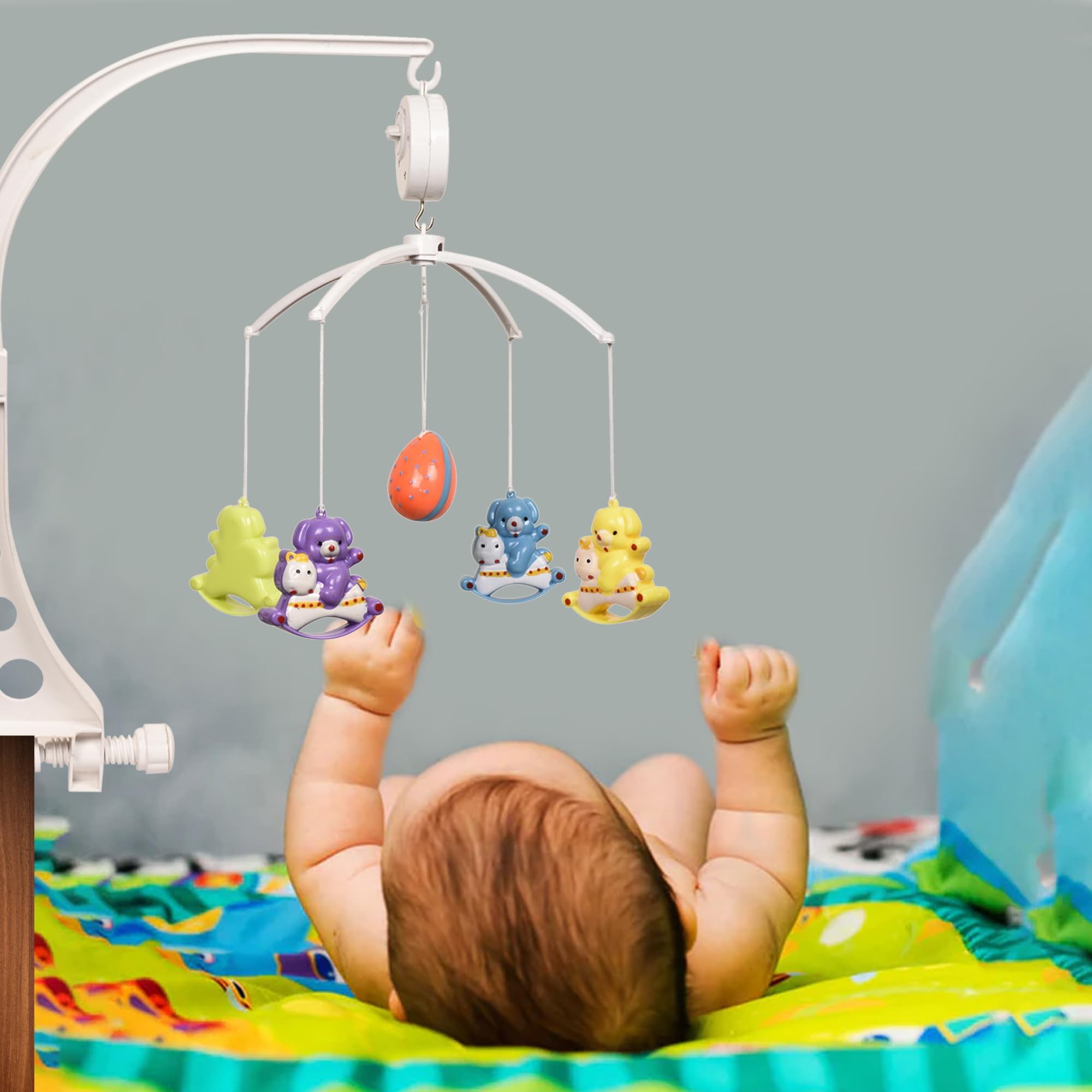 Braintastic Musical Mobile Cot Sound & Light with Rotating Rattle for Baby Cradle,Bed Jhumar for Babies, 0-2 yrs Kids