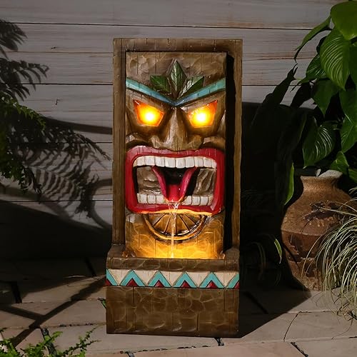 Miniatura 12 de Fuente de agua para exteriores, fuentes independientes para interiores, cascada, fuentes de agua de pie para jardín, patio, 49.2 pulgadas de alto