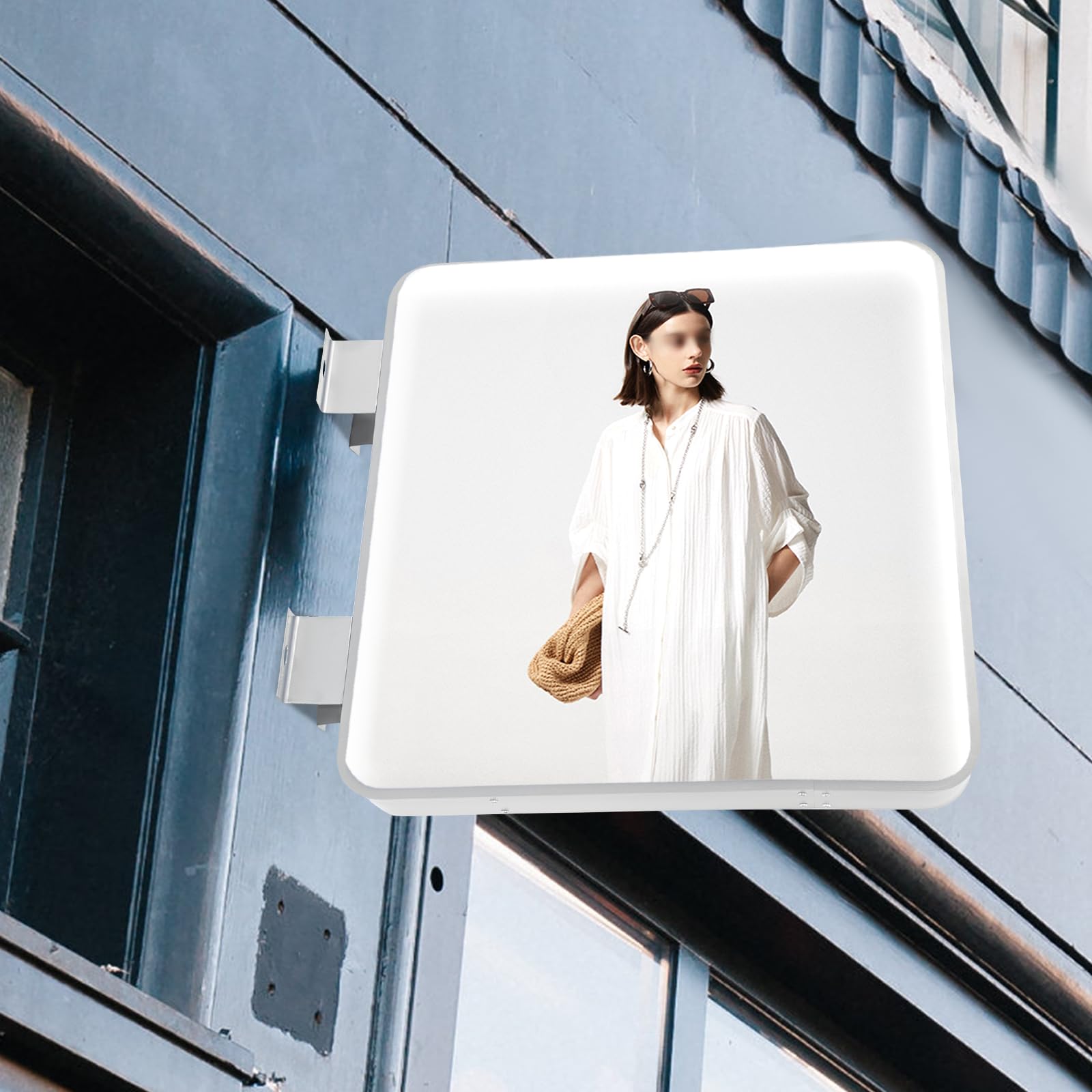 Caja de luz LED, 60 x 60 cm, acrílico, doble cara, cartel publicitario, letrero luminoso
