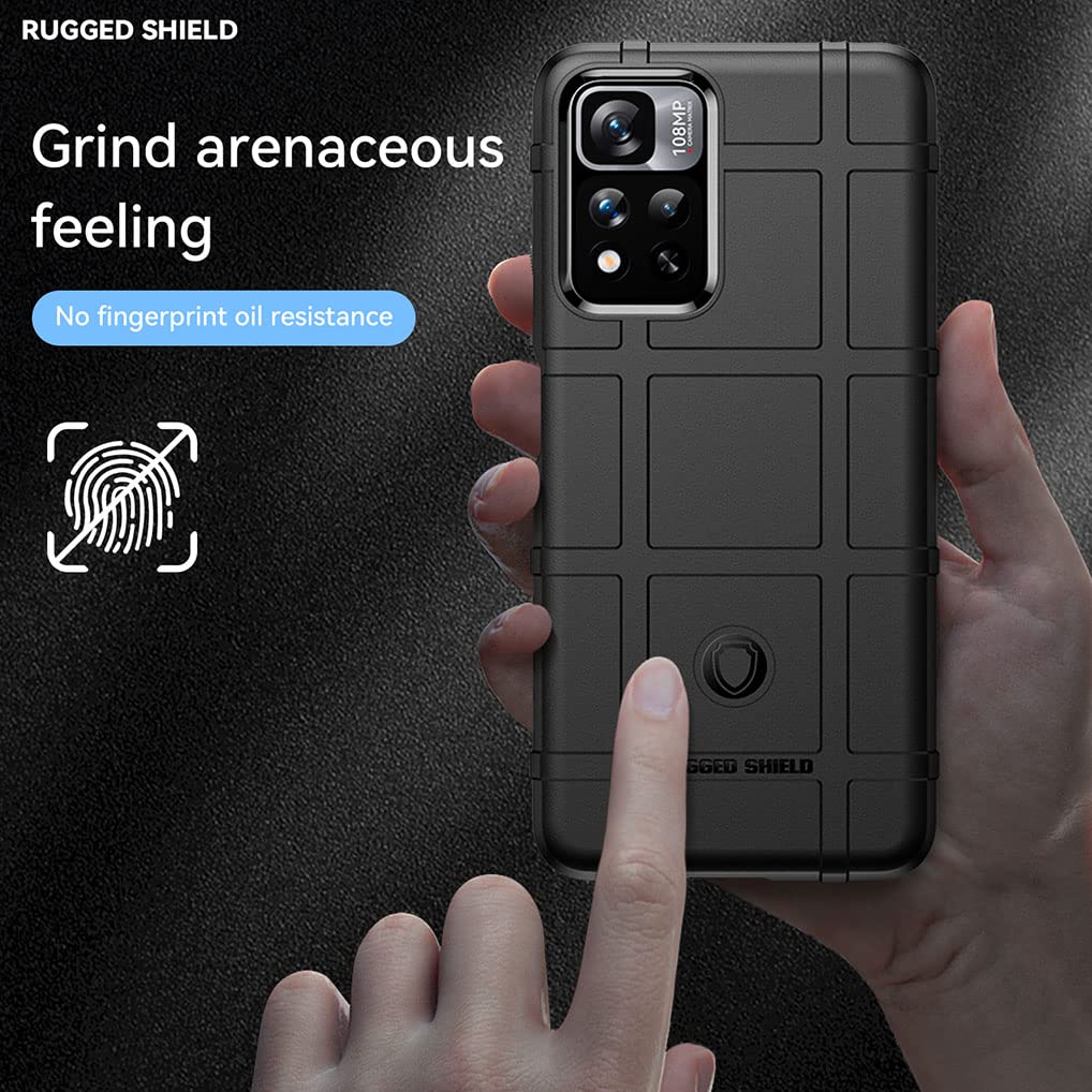 SEAHAI Cover per Xiaomi Redmi Note 11 PRO+ 5G (Note 11 PRO Plus), Silicone Morbido Ultra Sottile Custodia, Ibrido TPU Cover Cuscino d'Aria Tecnologia Paraurti in Gel Custodia - Nero