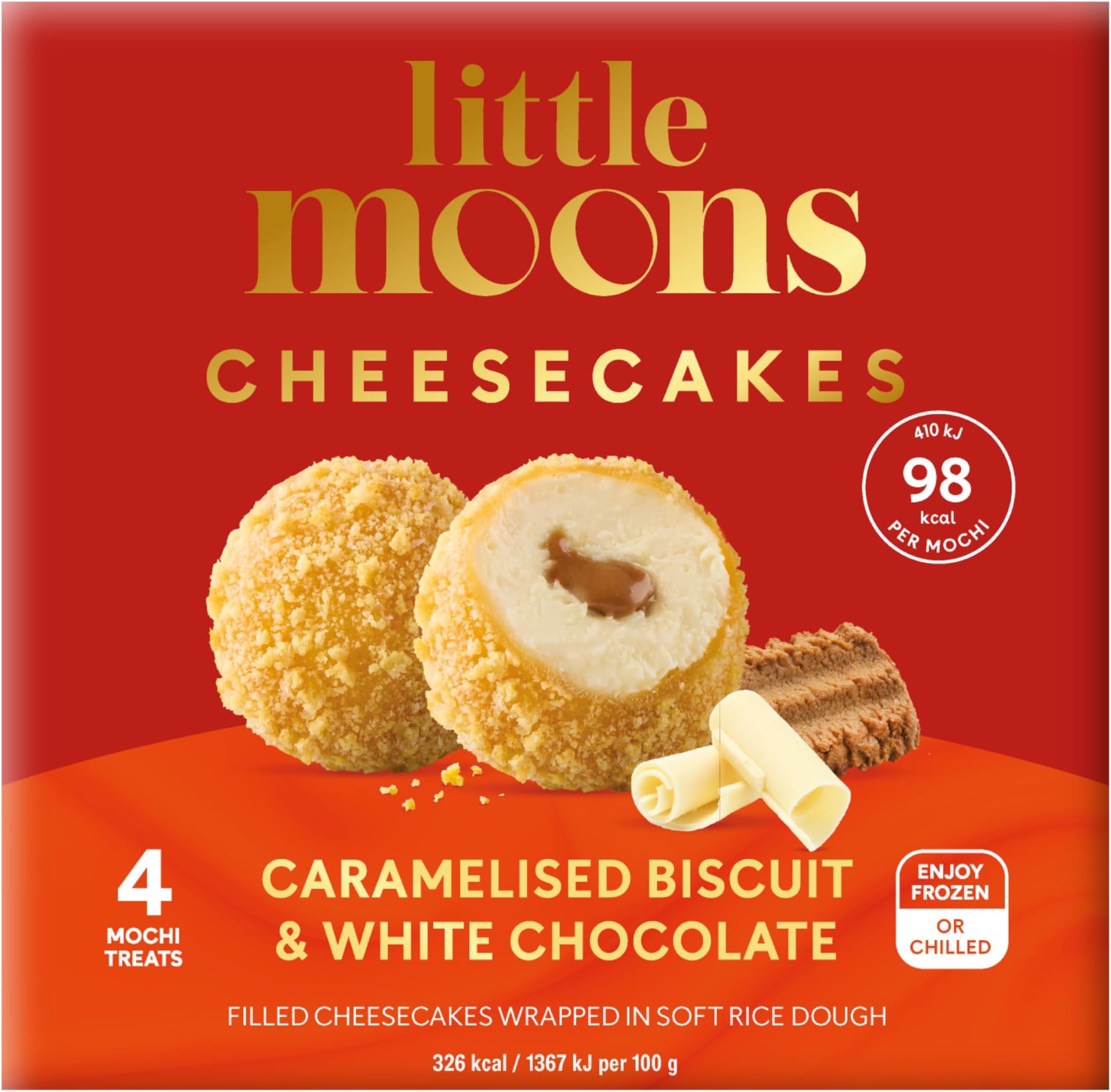 Little Moons Caramelised Biscuit & White Chocolate Cheesecakes 4 x 30g (120g)