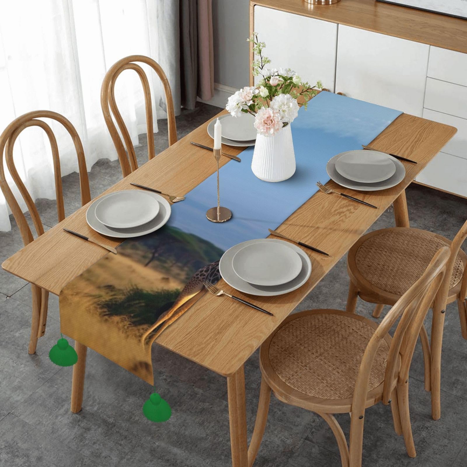 Chemin de table en lin cuisine et salle à manger table de fête 152cm