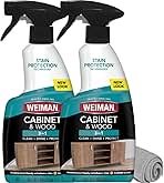 Weiman Cabinet and Wood Cleaner, Shine, Clean and Protect Spray - For Wood Cabinets, Furniture, Tables, Baseboards, Trim and more, 16 oz, 2 PACK with MicroFiber Towel