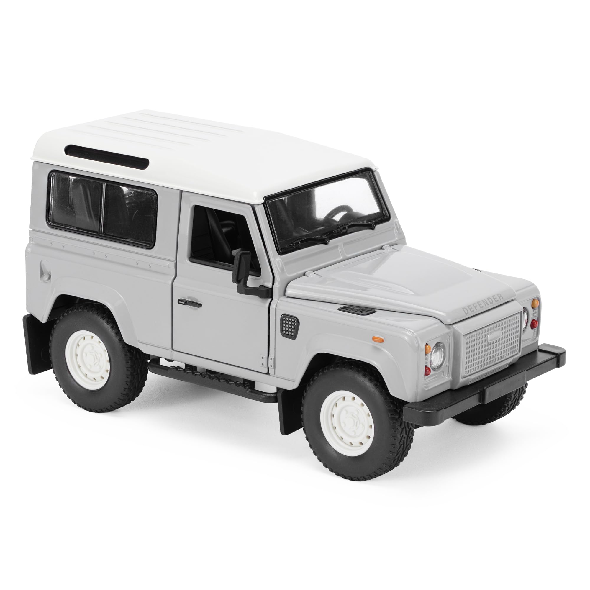 Land Rover Classic Defender Works V8 Islay Edition 1:24 Scale Die-Cast Model Car - Grey | Detailed Collectors Edition Diecast | Official Licensed Product