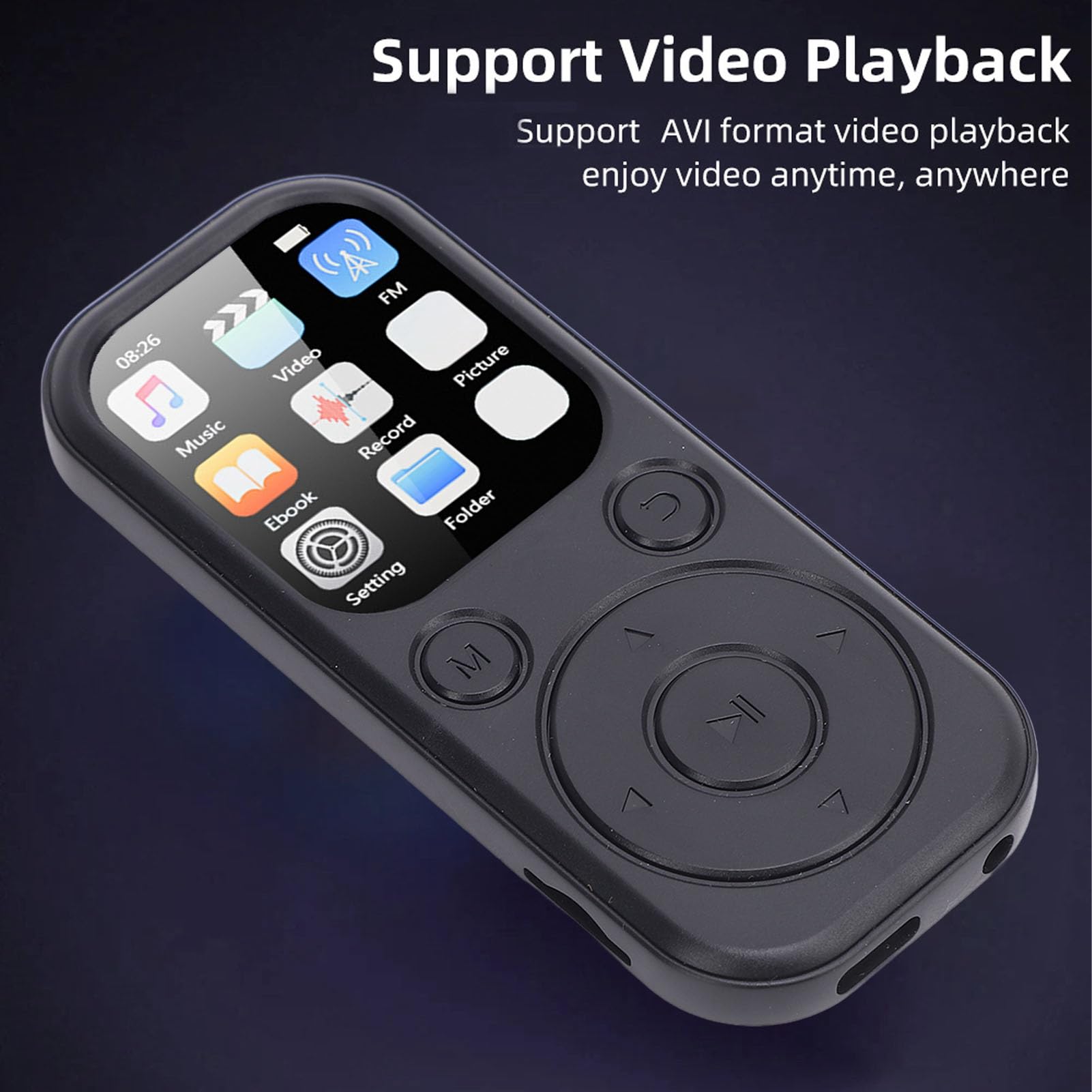 Domary Lettore MP3 5.4 con qualità HiFi e Ampio Spazio di Archiviazione per Viaggi Ed Esercizi Compatto 2.01 Pollici IPS (Con scheda di memoria da 64 GB)