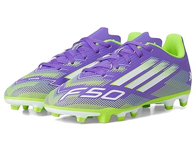 adidas Kids F50 Club Firm Ground/Multi Ground Cleats (Little Kid/Big Kid) Kids Shoes Purple Rush/White/Lucid Lemon : 11 Little Kid M, Rubber