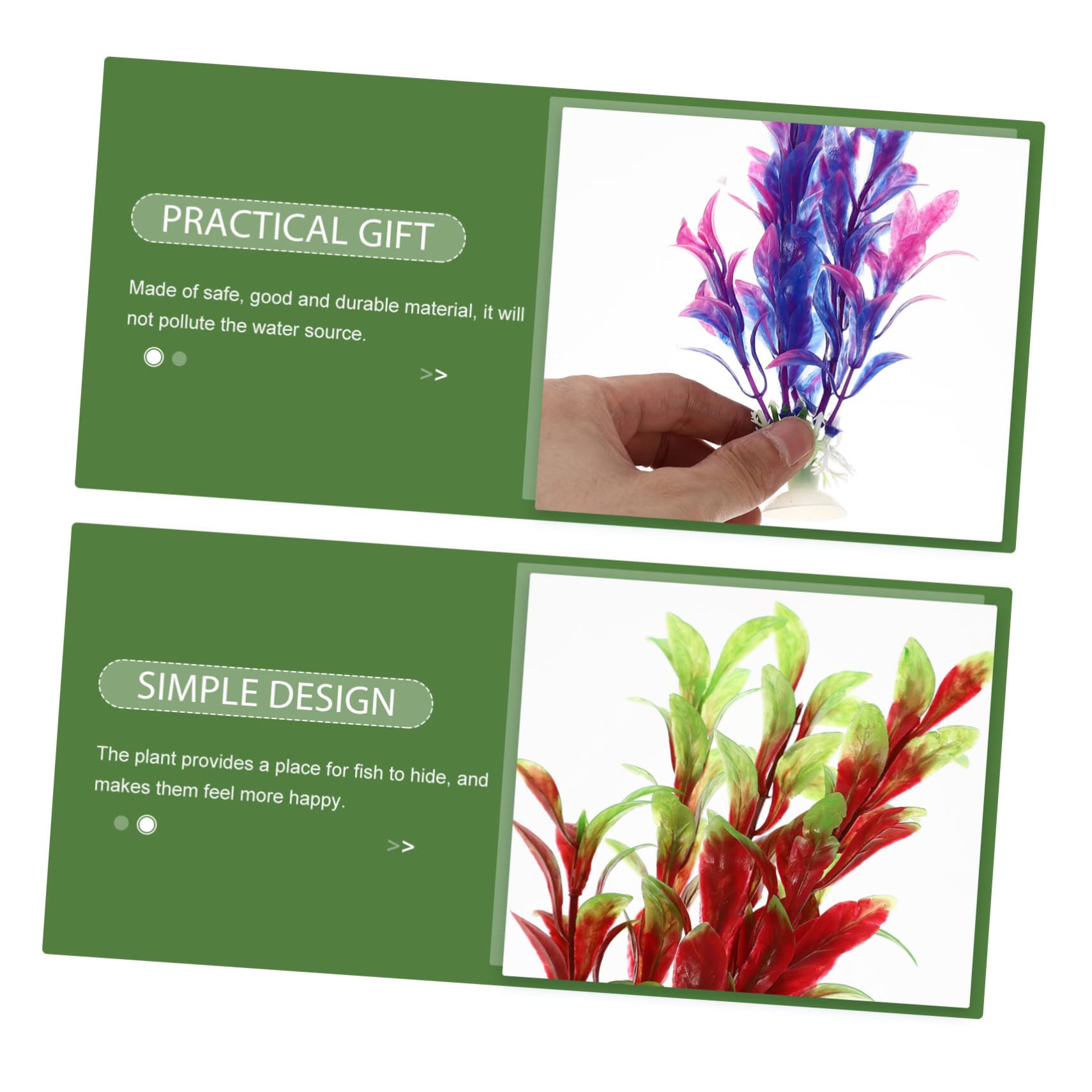 Sosoport 4 Sätze Aquarium Landschaftsbau Wasserpflanzen Gefälschte Blumen Aquarienschmuck Kunststoffpflanze Aquariumpflanzen Lebendige Kunstpflanze Aquarienpflanze Plastik 6 Stück * 4