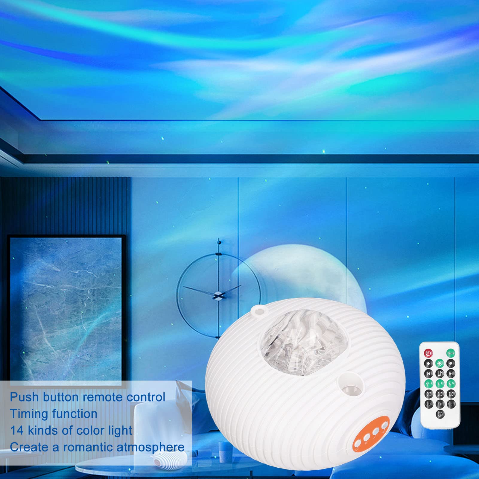 Proyector LED de cielo estrellado, mando a distancia USB, RGB 5, proyector de luz nocturna para adultos para dormitorio