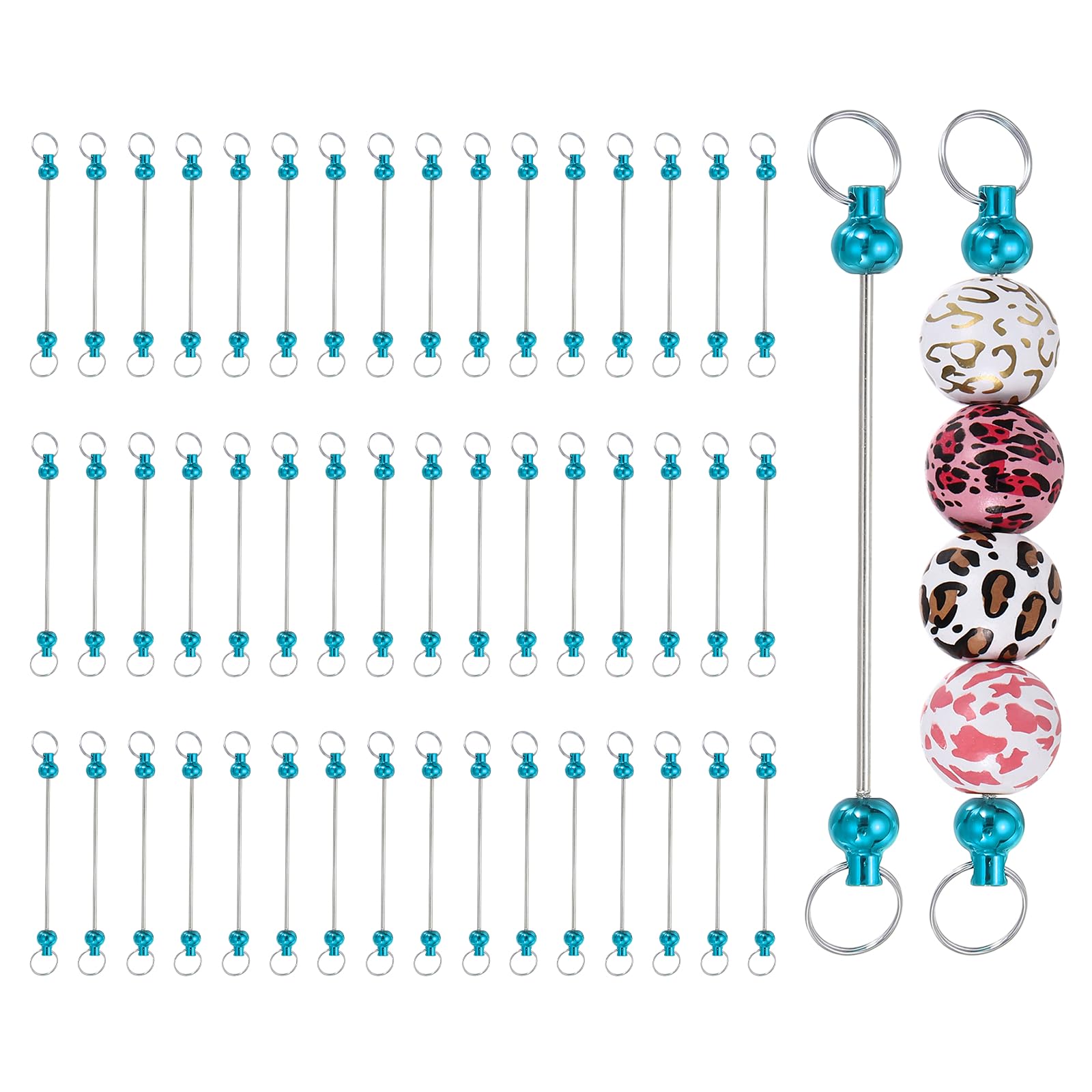 Porte-clés à perles vierges bleu PATIKIL pour création de bijoux DIY et loisirs créatifs