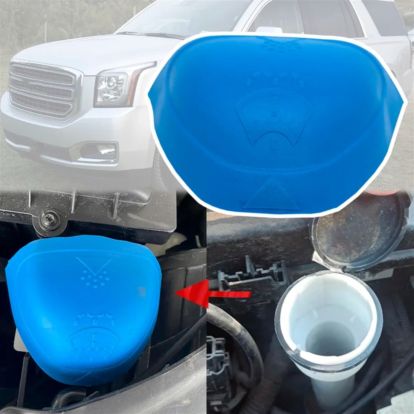 Korek zbiornika spryskiwacza do Buick dla Enclave 2018 2019 2020 6V0955485 spryskiwacz spryskiwacza płynu do spryskiwacza szyby samochodowej korek do butelki z rozpylaczem (2 szt.)