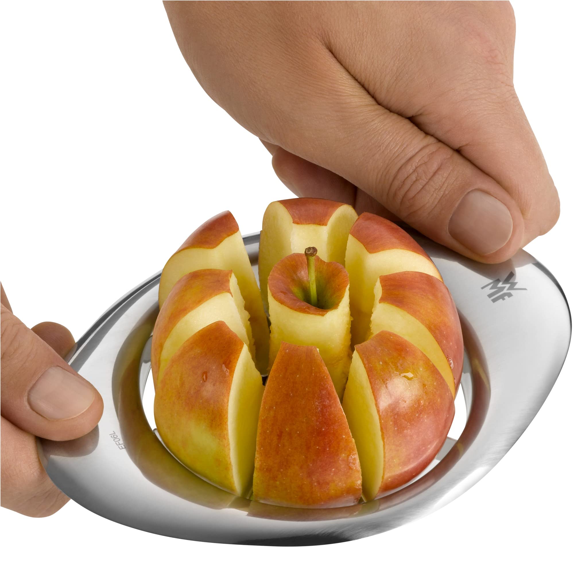 WMF Gourmet Eierschneider, spülmaschinengeeignet & Gourmet Apfelschneider Edelstahl 9 cm, Birnenschneider, Apfelteiler, Obstteiler, Cromargan Edelstahl, Obstschneider ideal für Äpfel & Birnen, Silber