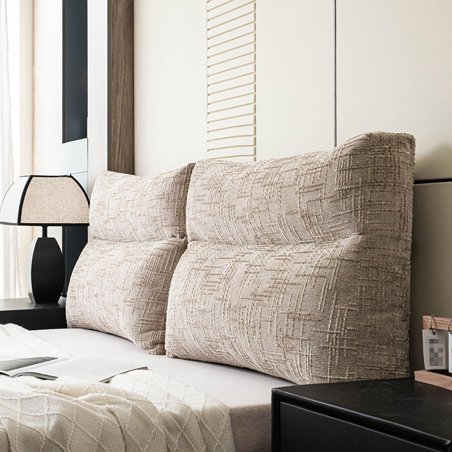 Cuscini Schienale Letto E Divano, Singolo/Matrimoniale Cuscini Testata Letto 60/70/90cm Comodo Cuscino da Lettura Cuscini di Supporto lombare/Schiena Fodera Rimovibile(A2,90x50x18cm)