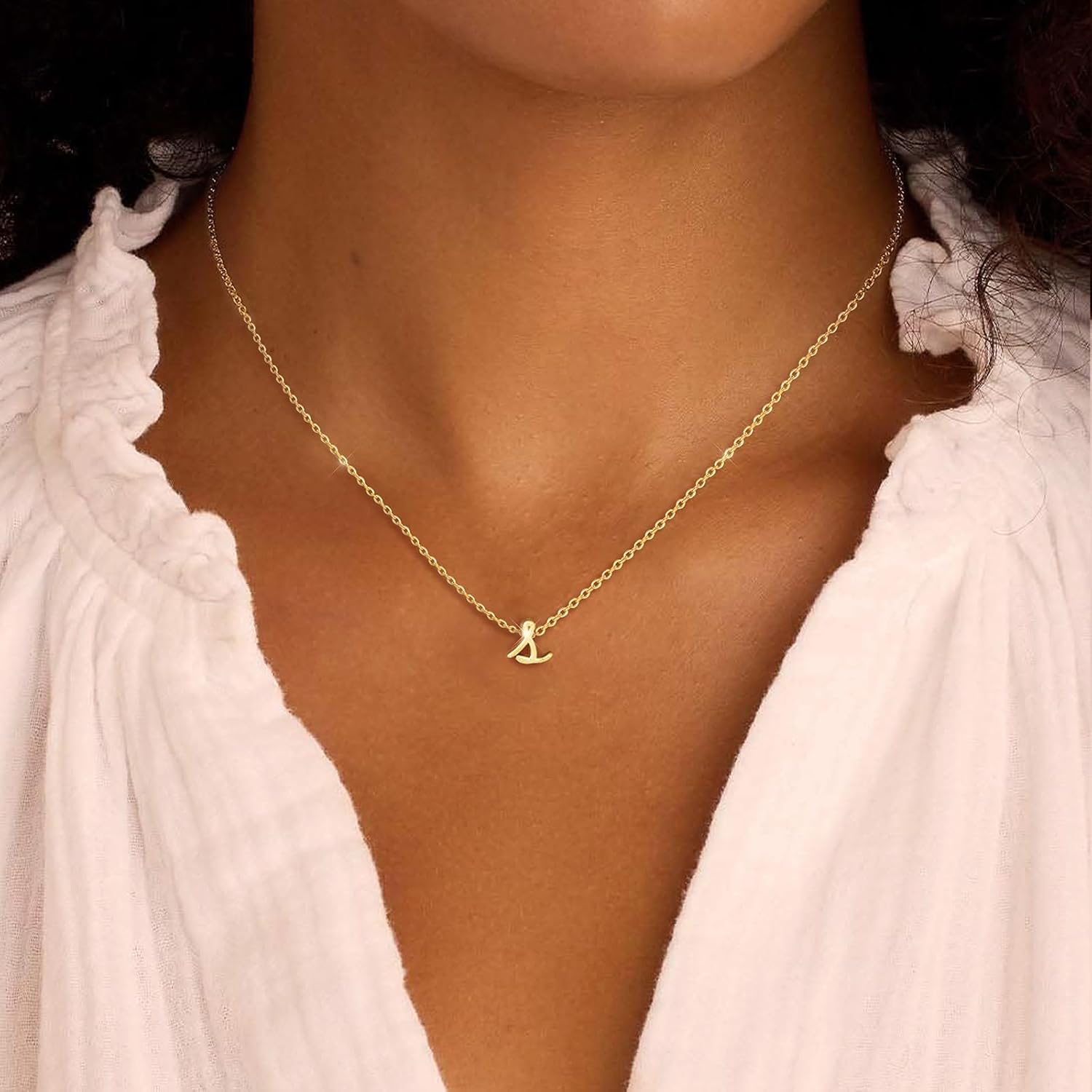 Initial Necklaces for Women Trendy, Dainty Gold Letter Necklace Tiny A-Z Pendant, 14K Gold Plated Cute Personalized Name Chain Fashion Accessories Gold Jewelry Birthday Gifts for Her - Image 5