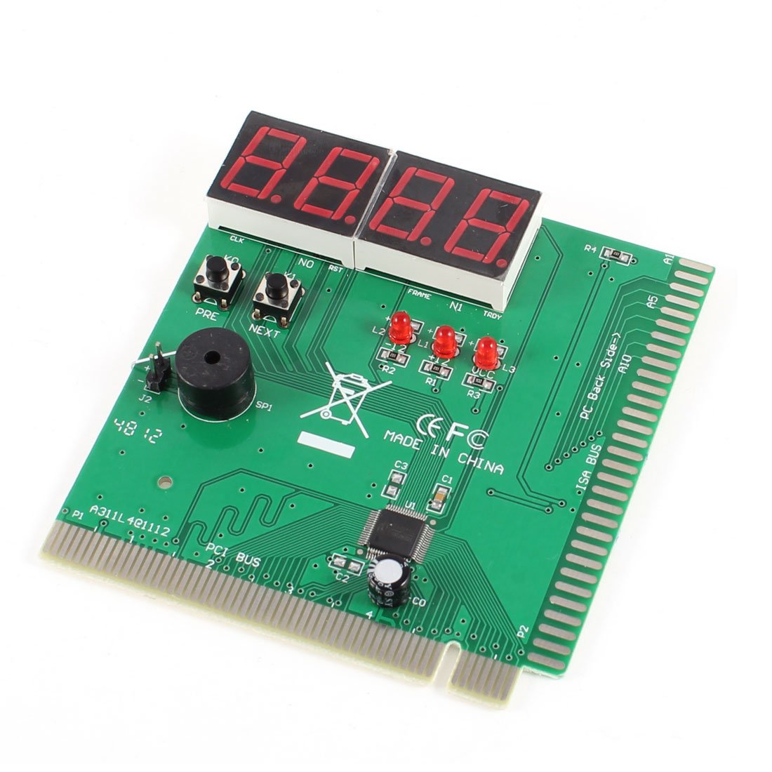 ZHuidjo PCI ISA PC POST Analyzer Card w 3 LED Indicator Light (SN: c60 e93 7c2 2c4 3d1)