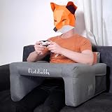 Portabuddy Tavolo gonfiabile per computer portatile per divano gioco – Tavolo portatile regolabile in altezza con poggiapolsi e fodera lavabile, accessori PS5, divano tavolo per laptop (design - 2