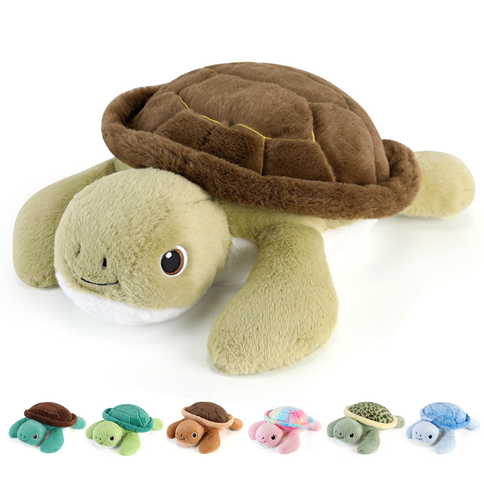 gnomantic Turtle Weighted Stuffed Animals, Plush Pillow for Kids