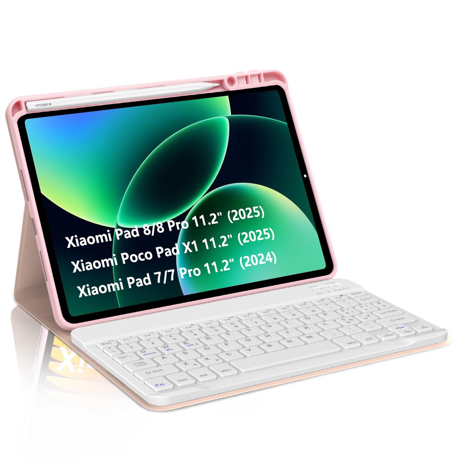 Occtingkind Per Xiaomi Pad 8/8 Pro 11.2" Cover Tastiera Italiana | Tastiera per Xiaomi Pad 8 Pro - Custodia Magnetica Rimovibile Bluetooth Keyboard, Lunga autonomia, Rosa