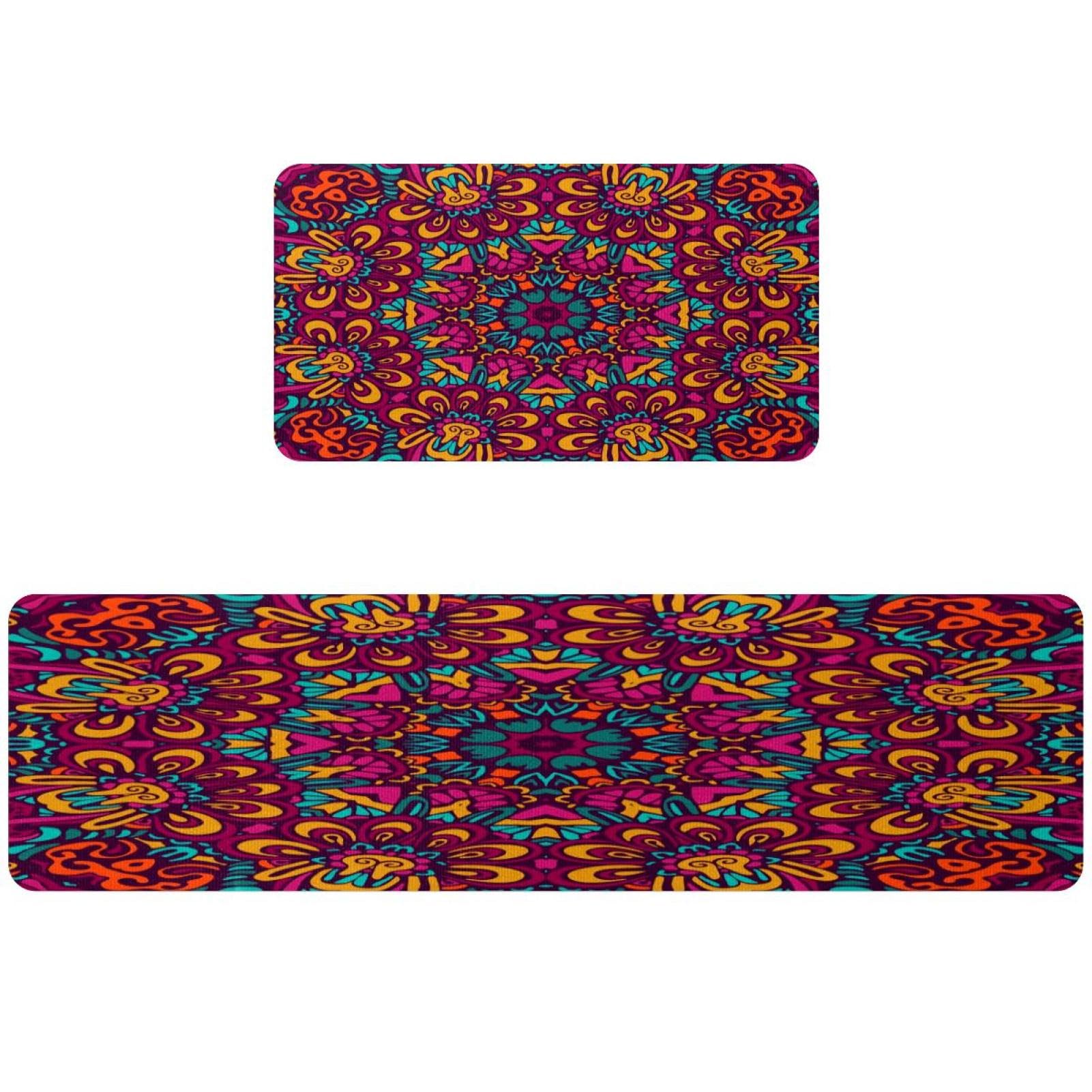 Tapis de cuisine antidérapant lot de 2 grand pouvoir absorbant motif bohème