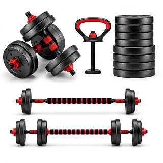 Halteres Ajustáveis Kit 6 em 1 até 10 kg com Barra