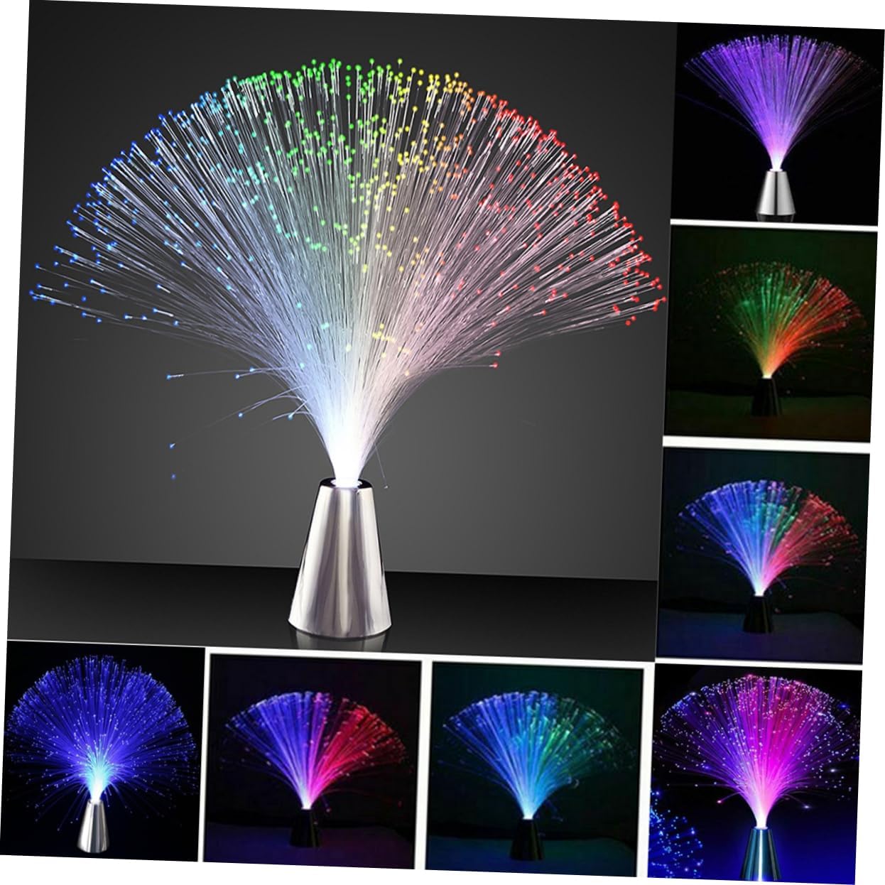 KALLORY 4pcs Fiber Optic Light Led Fiber Optic Lamp Effect Decorative for Party No Battery Needed