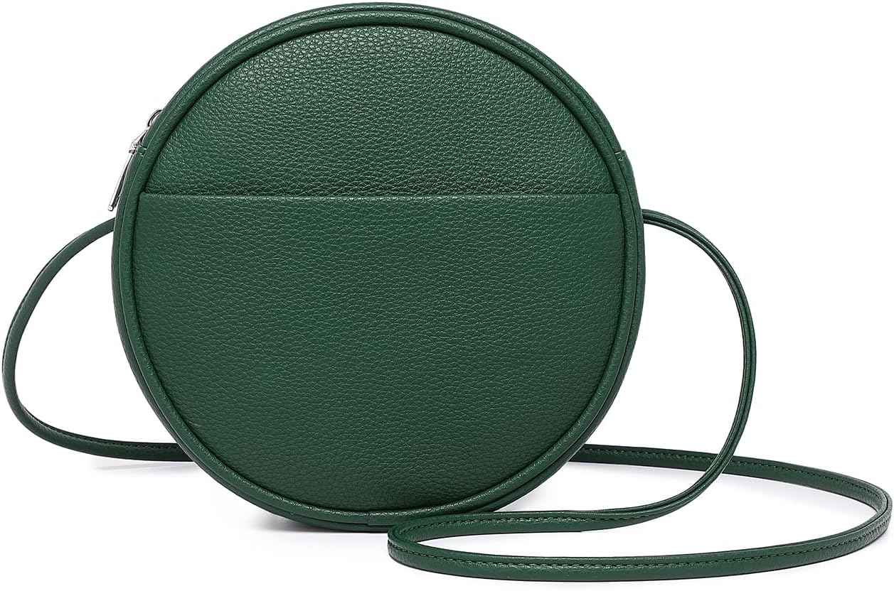 YONBEN Circle Crossbody Bag for Women NYLON Circle Purse with Zipper Adjustable Knot Shoulder Straps