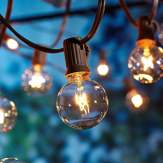 OxyLED Garden Lights Mains Powered, Outdoor String Lights 9M/29FT Fairy Lights Outdoor 25 Bulbs +3 Spare Garden Patio String Outside Lights Fairy Lights