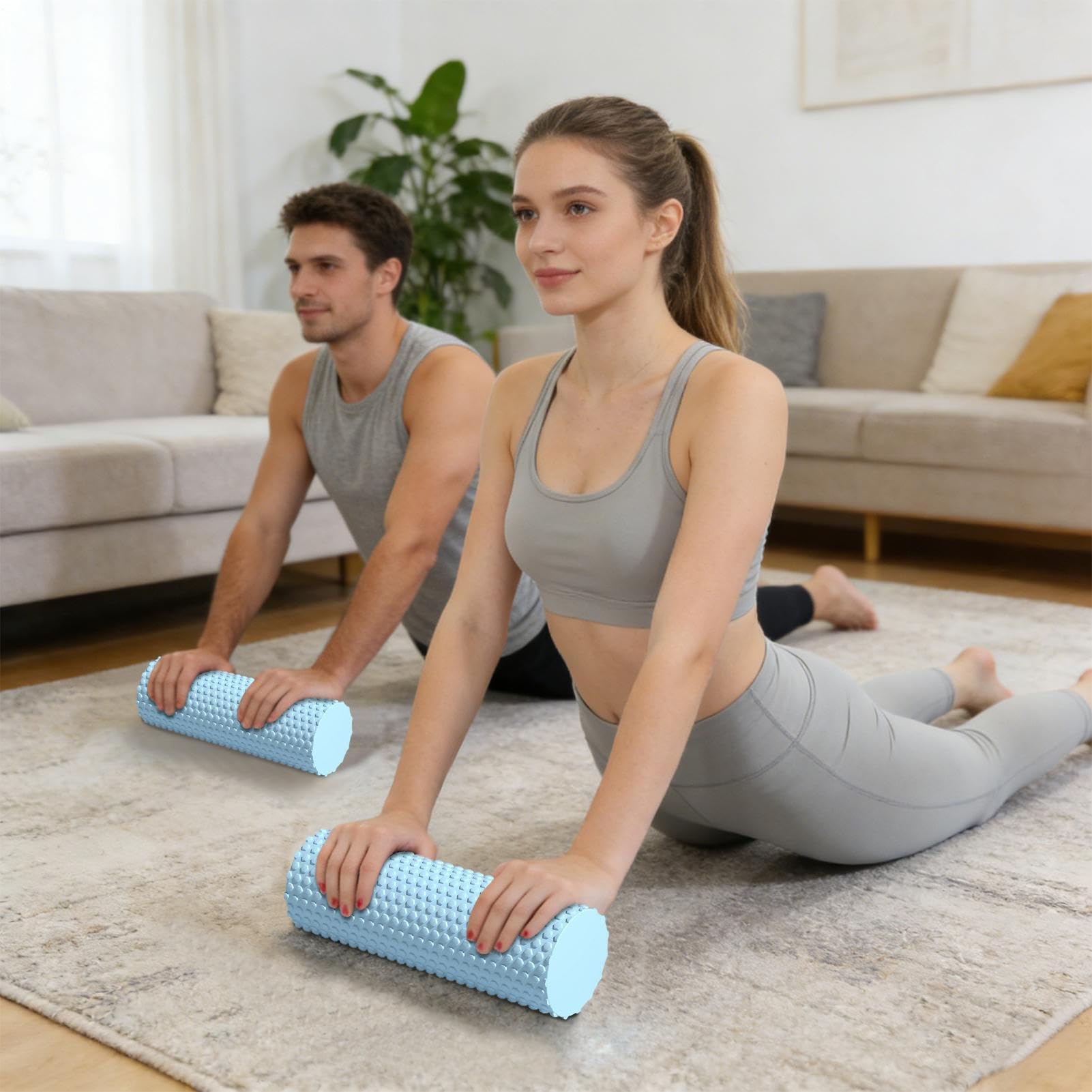 Deep Tissue Yoga Roller, 11.8x3.78x3.78 Inch High Density EVA Foam Massager for Physical Therapies and Core Muscle Recovery to Relieve Post Workout