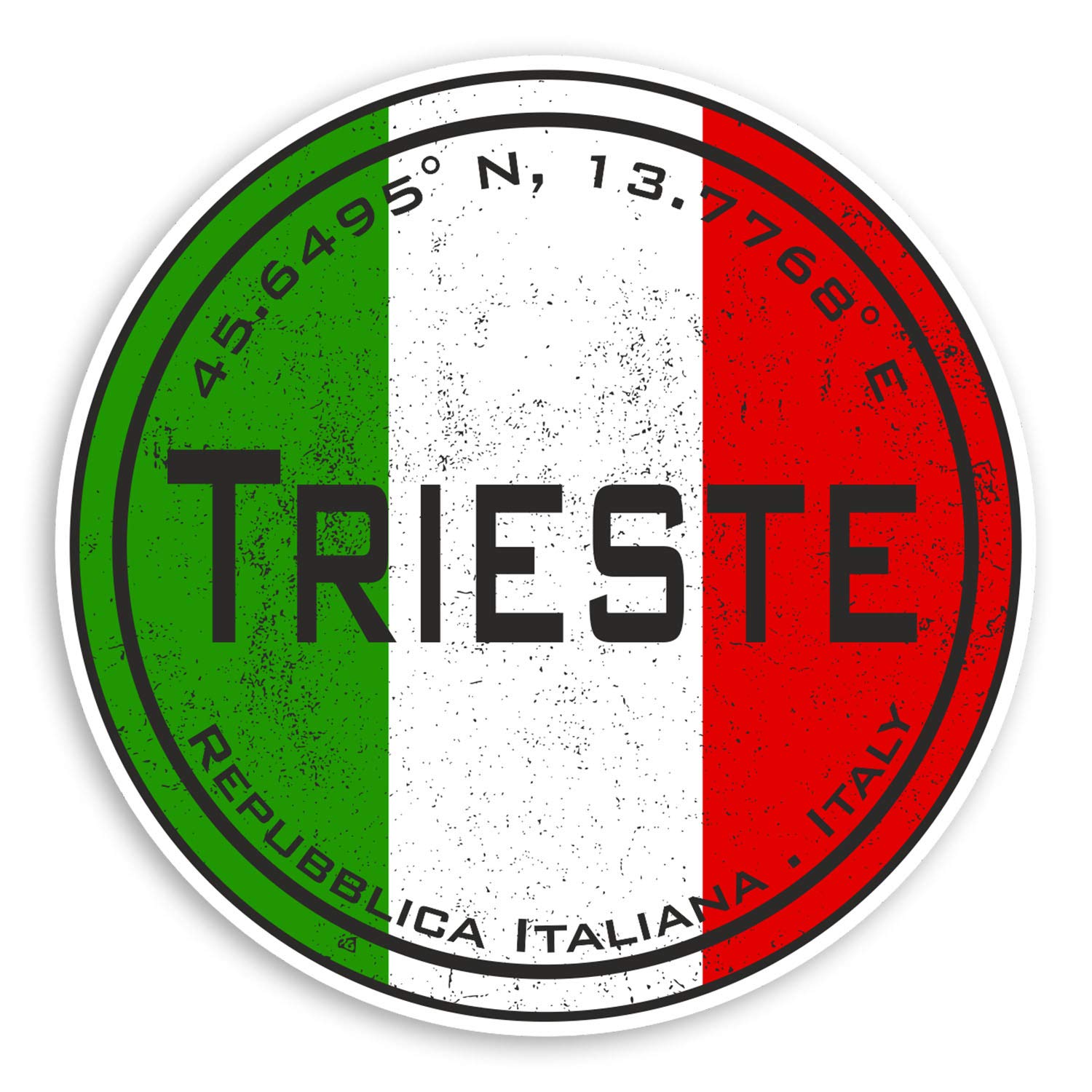 2 x 10cm Trieste Italy Vinyl Stickers - Italian Flag Sticker Luggage #20574 (10cm Wide)