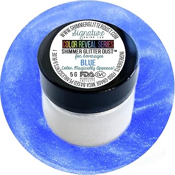 Blue Edible Glitter for Drinks - food compliant Shimmer Dust for Cocktails, Wedding, Birthday Party Beverages - Made in USA