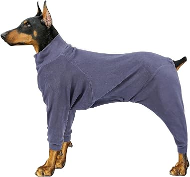 Dog Winter Coat,Warm Jacket,Puppy Polar Fleece High Collar Full Body Snowsuit,Comfort Windproof Dog SweaterGrey,Middle