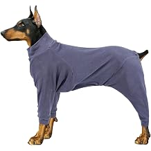 Mild Dog Winter Coat,Warm Dog Jacket,Puppy Polar Fleece High Collar Full Body Snowsuit,Comfort Windproof SweaterGrey,Large