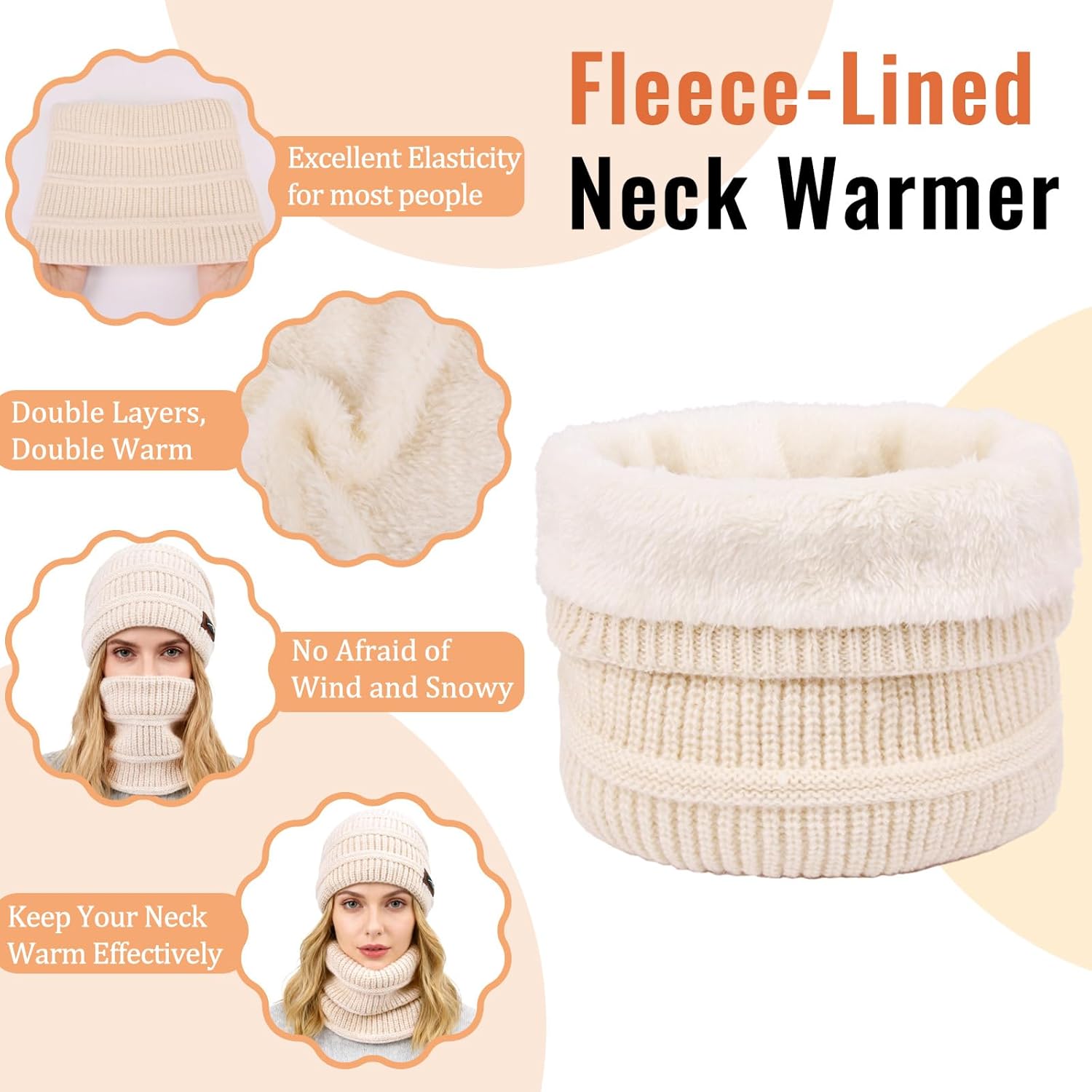 ZOORON Slouchy Beanies Hats for Men Women Cable Knit Winter Hats Chunky Beanie Skull Warm Cap - Image 3