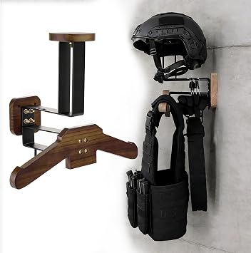 Helmet Wall Mount, Motorcycle Helmet Holder Wall Mount with Helmet Stand,Motorcycle Helmet Wall Mount | Heavy-Duty All-Purpose Gear Rack & Motorcycle Gear Rack | 88LBS Capacity for Football, Cycling