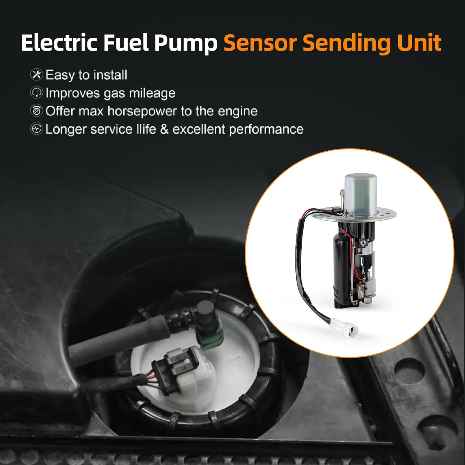 Electric Fuel Pump Module Assembly Compatible For Suzuki GSXR 600 GSXR 750 2004-2005 GSXR600 GSXR750 GSX-R600 GSX-R750 Repalce 15100-29G00 1510029G00