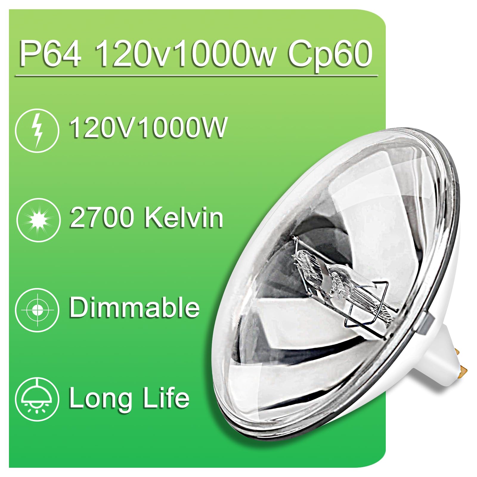 Par 64 Lampada da Palco 1000W, Alogena 220V, Par Can, Chiusa