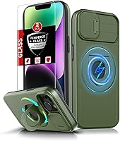 Vista 69 de Funda magnética para iPhone 11 Pro compatible con carga inalámbrica MagSafe, con 2 protectores de pantalla, anillo kickstand de 360° integrado +