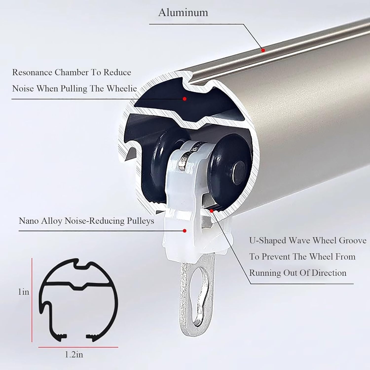 Double Curtain Rods for Windows, Heavy Duty Decorative Drapery Rod with Classic Cap Finial, Wall-mounted Curtain Rail System with Silent Pulleys, Easy to Install(Black 2-rod,L:78.7in)