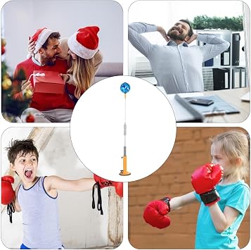 Freestanding Punching Bag, 360° Rotation Boxing Reflex Ball, Trainer Stand Speed Bag For Boxing, Adjustable Height Boxing Reaction Target, Training Boxing Accessories For Adults, Kids, Girls(black (bl