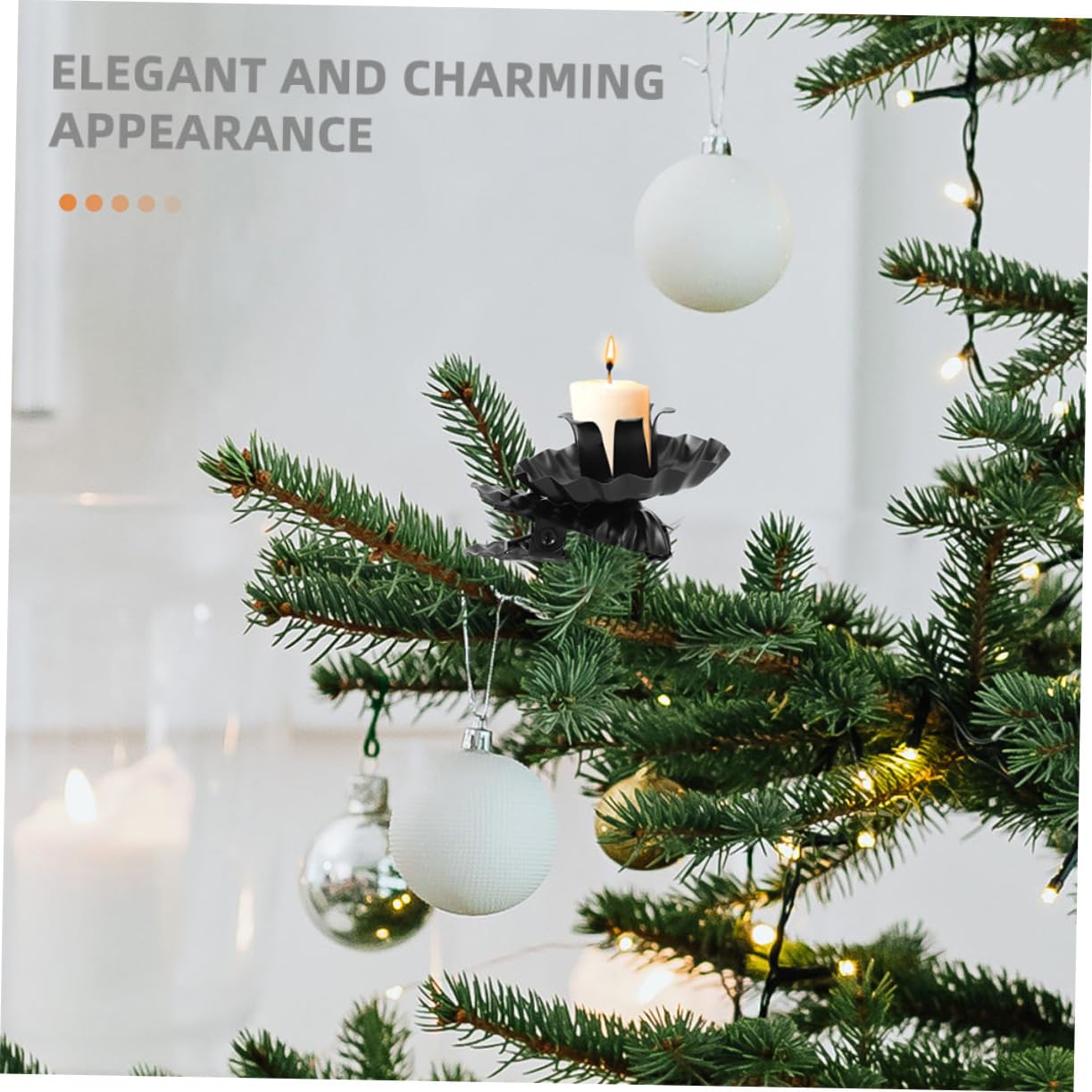 PRETYZOOM 80 Piezas candelabro de Navidad Clip de portavelas de Navidad Clip de Vela navideña con Forma de Flor sujeta Velas Soporte para Velas candelabro de Escritorio candelero Decorativo